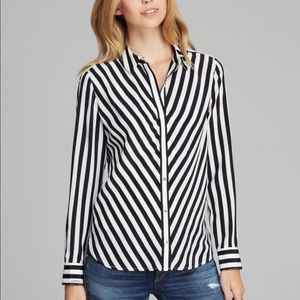 Juicy couture silk striped blouse